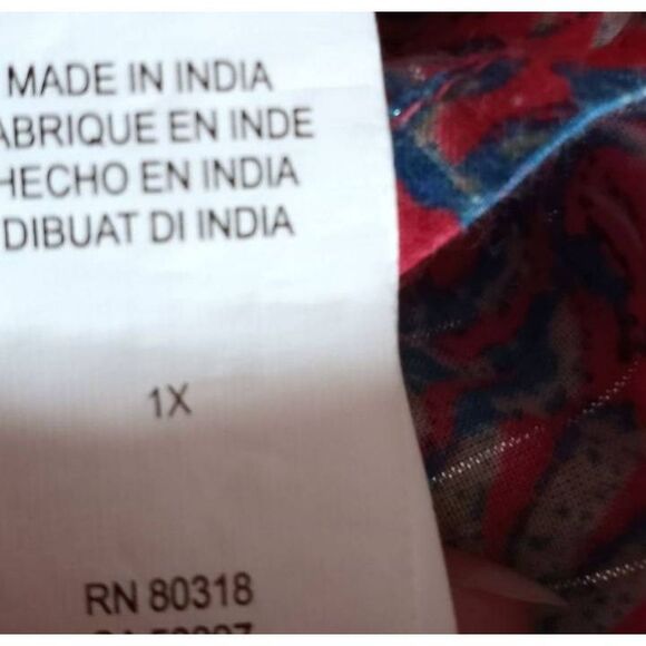 PINK, BLUE, & WHITE COLD SHOULDER TOP SZ.1X EUC. - Picture 6 of 8